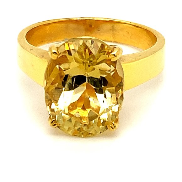 Scapolite 4.93ct Solid 18K Yellow Gold Ring - Picture 1 of 6
